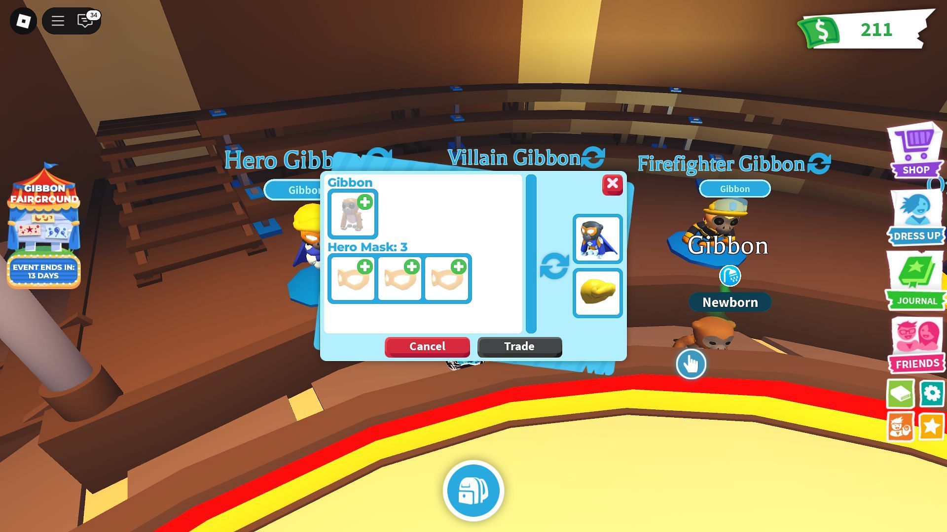 Trading a Gibbon (Image via Roblox)